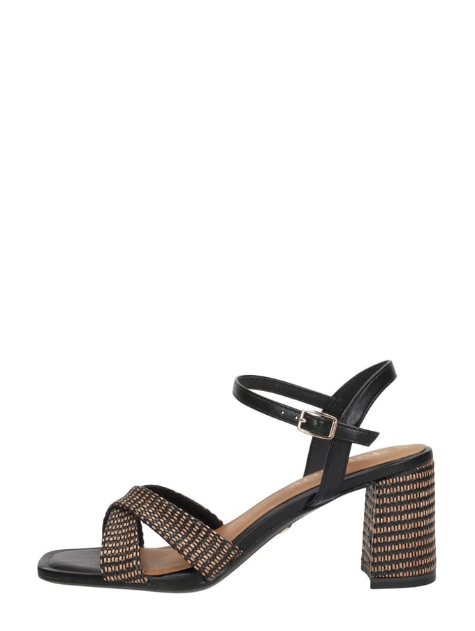 Tamaris Sandalen met hak zwart Textiel - Maat 41