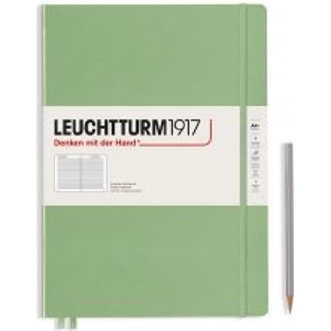 Leuchtturm1917 notitieboek master slim a4+ gelinieerd sage groen
