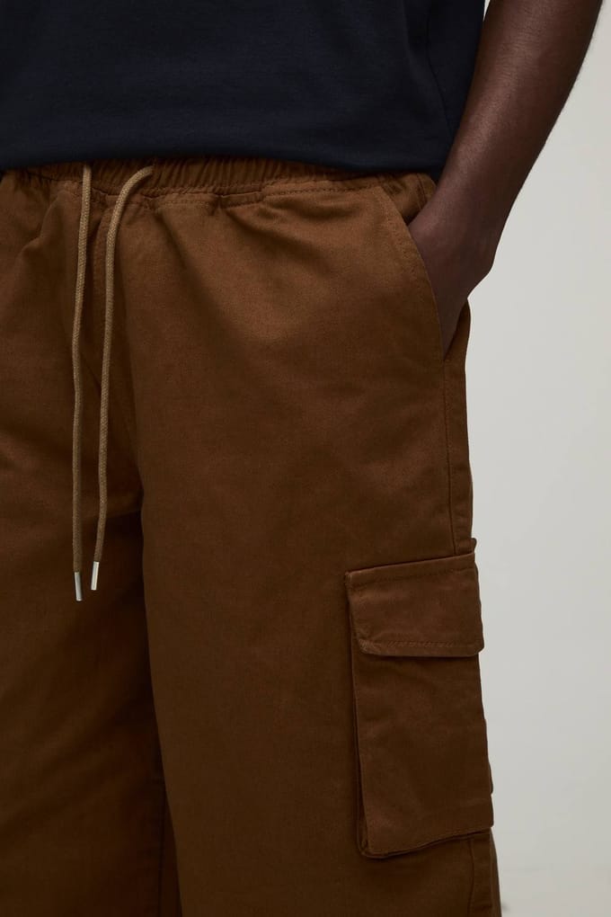 Parachute Fit Elasticated Cargo Trousers | Tobacco | Size Small