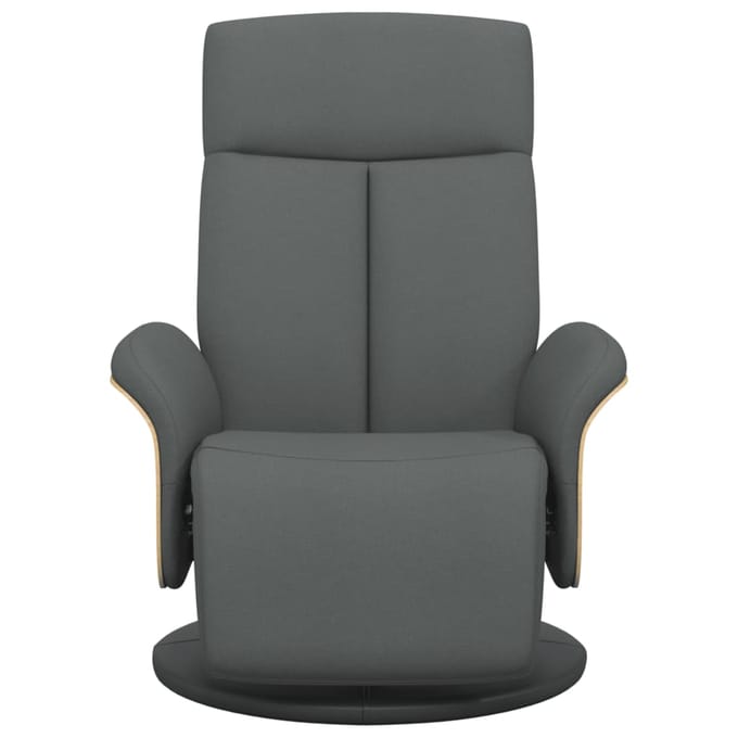 vidaXL - Fauteuil - verstelbaar - met - voetensteun - stof - donkergrijs