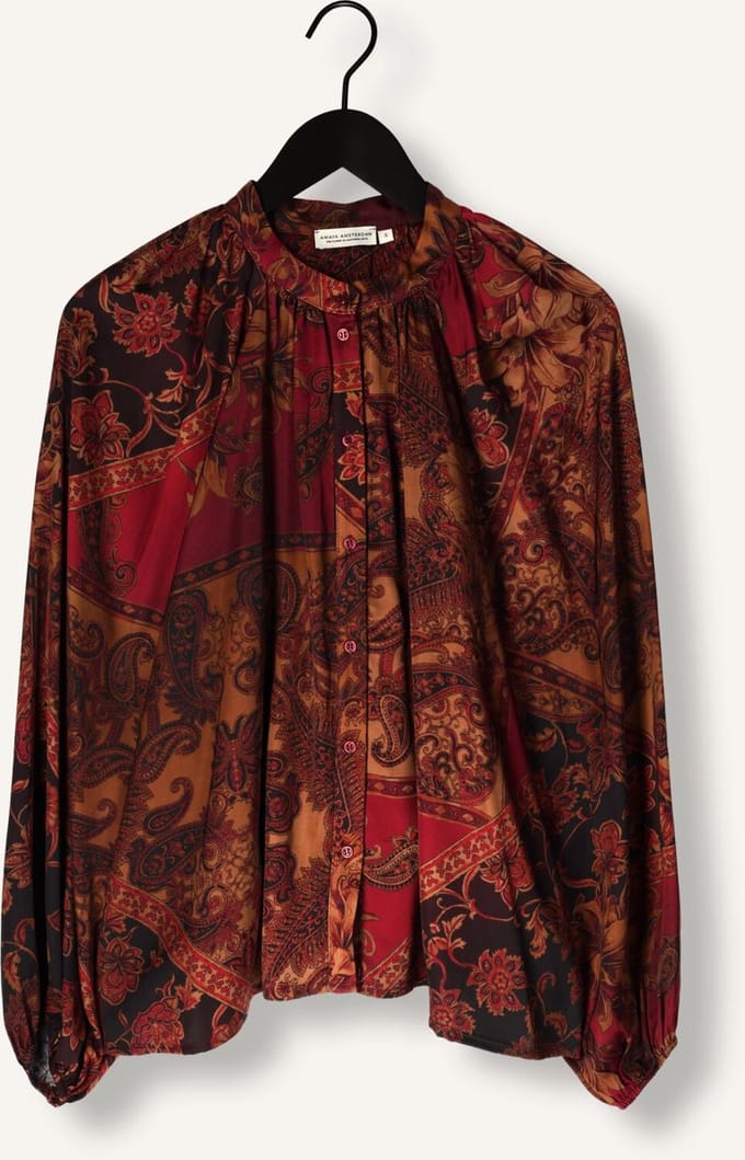 AMAYA Amsterdam Colette Blouse Multi Print Taglia: M | Maglie a manica lunga Outlet | Donna