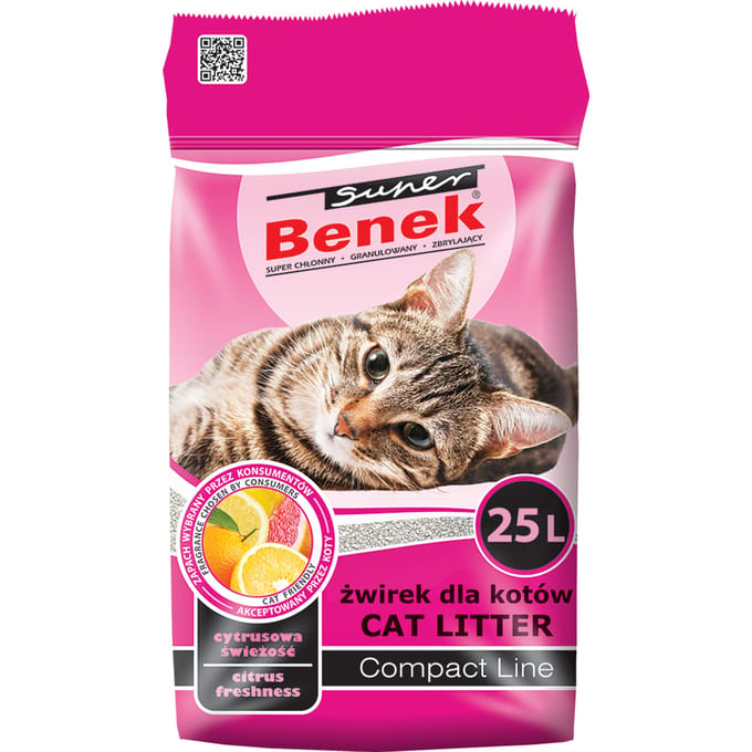 25l Citrus Freshness Compact Super Benek Kattenbakvulling