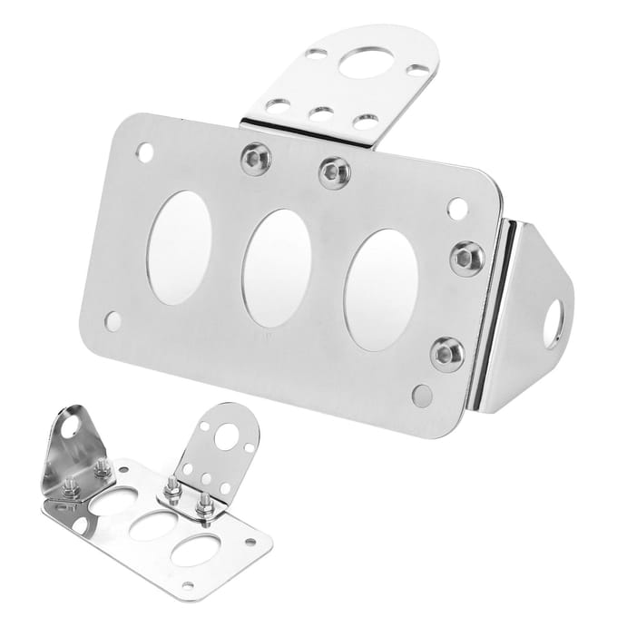 Motorfiets Kentekenplaathouder Beugel Zijdelings Gemonteerd Achterlicht Aluminiumlegering FrameZilver white