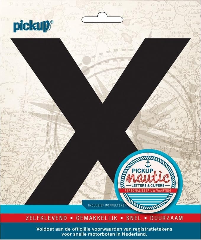 Pickup Nautic plakletter 150mm zwart X - zwart X
