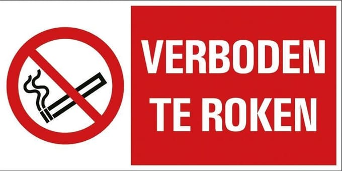 Pickup - Verboden te roken - conform NEN-EN-ISO 7010 bord 30x15 cm