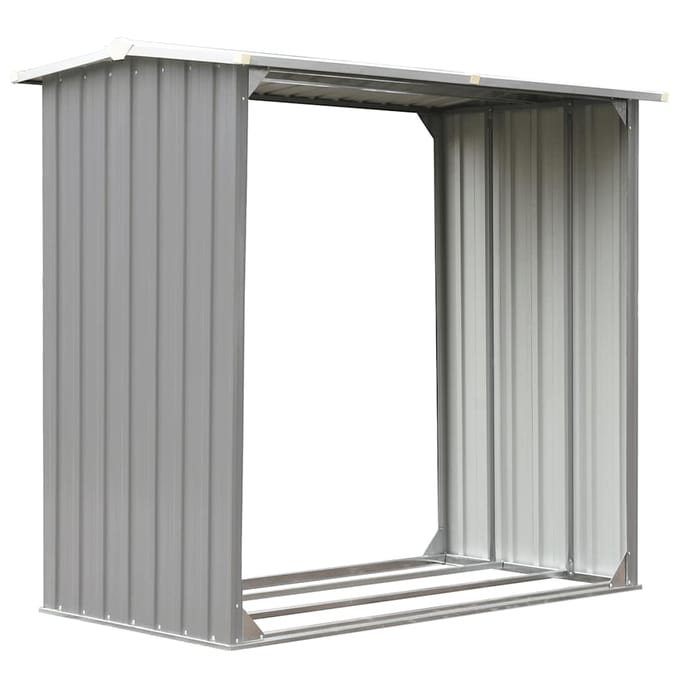 vidaXL - Haardhoutschuur - 172x91x154 - cm - gegalvaniseerd - staal - grijs