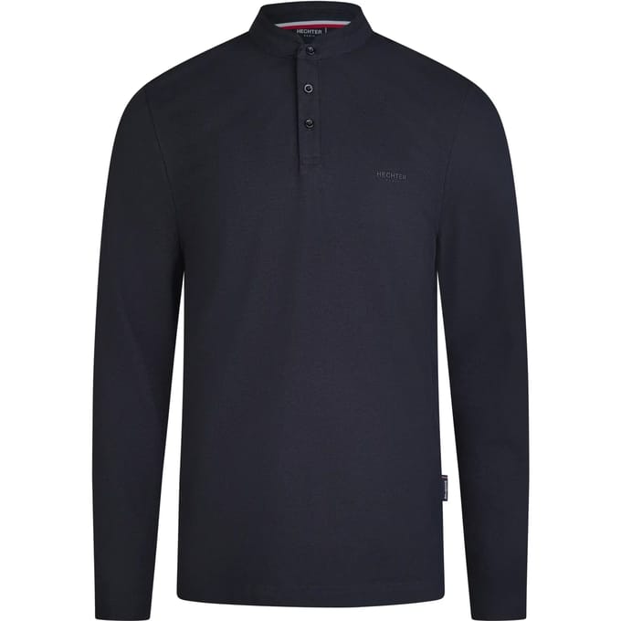 Pique polo met lange mouwen Hechter