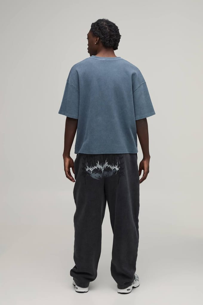 Balloon Fit Gothic Washed Joggingbroek | Washed Charcoal | Size Small