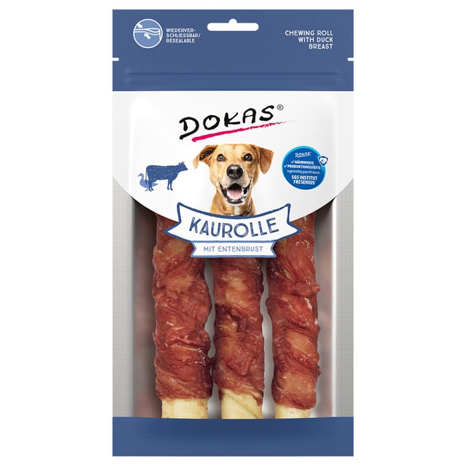 4x150g Dokas Kauwstaaf met Eendenborst Hondensnack