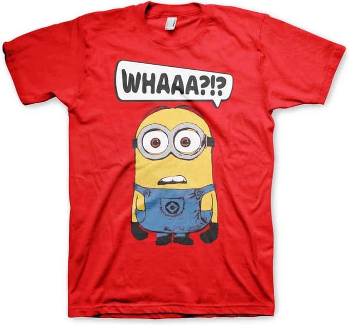 Minions Heren Tshirt -M- Whaaa?!? Rood