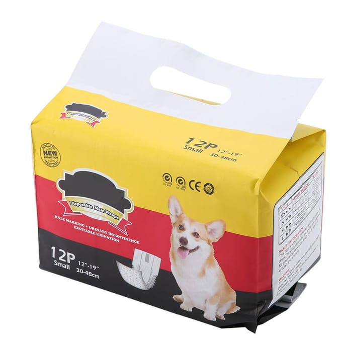 Bandes abdominales pour chiot mâle Couche Culotte Sanitaire Physiologique S yellow