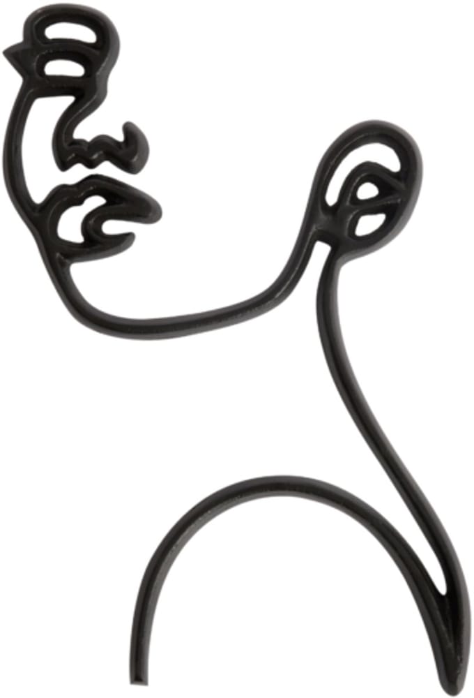wanddecoratie Face zwart 38 cm