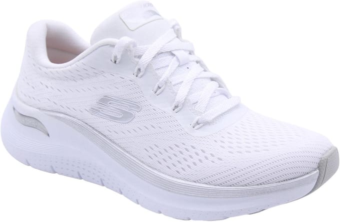 Skechers Arch Fit 2.0 Glow White Silver Wandelsneakers Dames