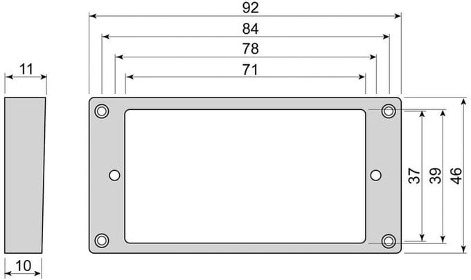 Boston HCS100110BK Humbucker Frame - Zwart, Gebogen en Schuin Ontwerp