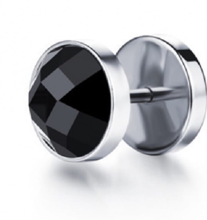 Scapha Dumbel - RVS- Zwart prisma - Charme Bijoux