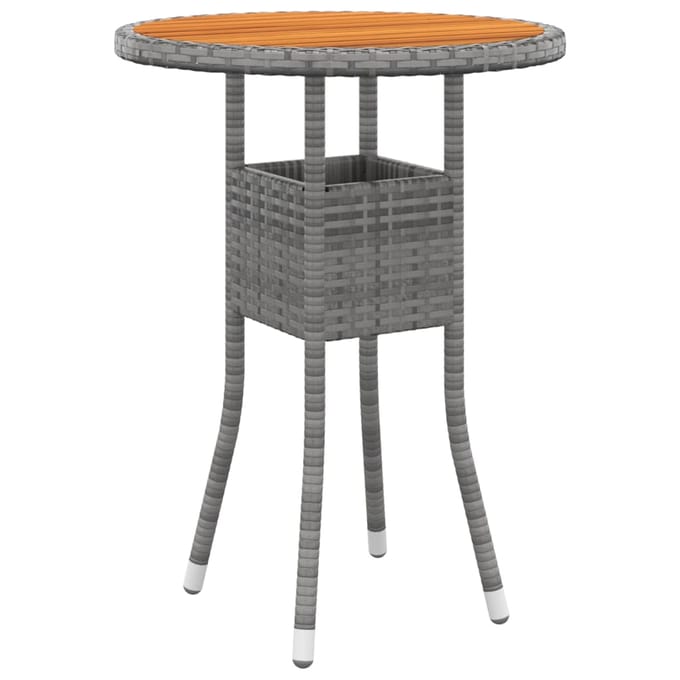 vidaXL - 3-delige - Tuinset - poly - rattan - grijs