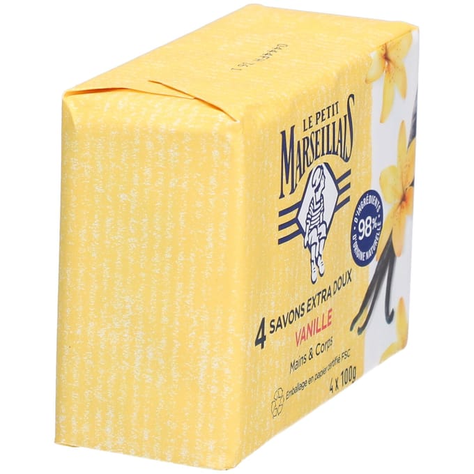 Le Petit Marseillais Extra Milde Zeep Vanille Set van 4 x 100 g
