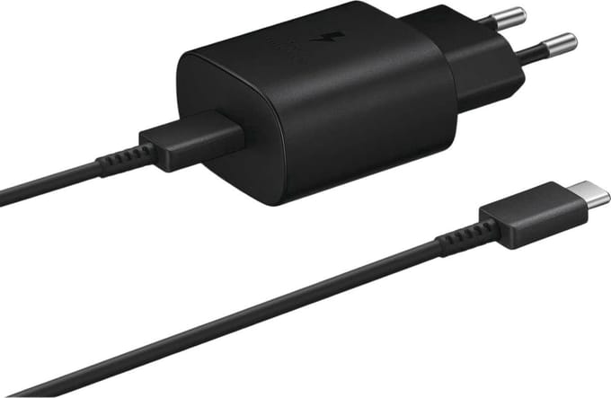 Samsung - Fast Charge 25W Power Adapter - 220V Lader - incl. USB-C naar USB-C Kabel - Zwart