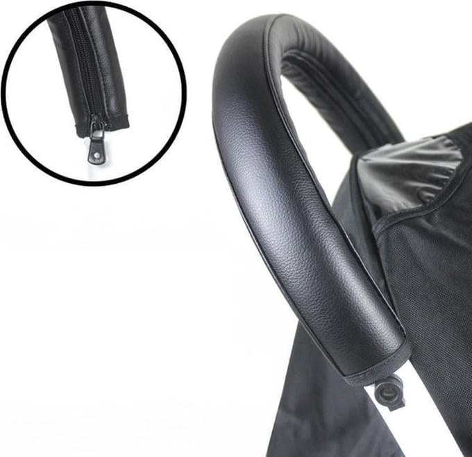 SY Goods - Kinderwagen handvat - bescherming - nep-leer - zwart