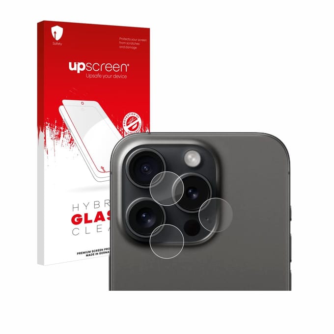 upscreen - Screenprotector voor Apple iPhone 15 Pro (ALLEEN Camera Lens) - Folie Beschermfolie Beschermglas transparant