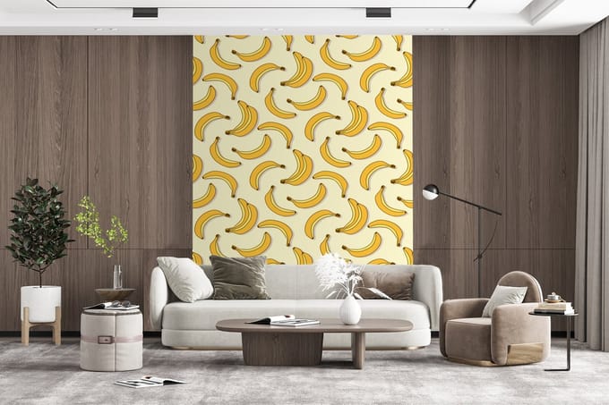 Behang - Fotobehang Fruit - Design - Banaan - Breedte 165 cm x hoogte 220 cm