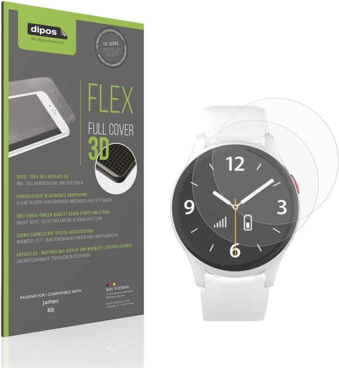 dipos FLEX – 2x Matte Screenprotector geschikt voor James R8 | Volledige Schermbescherming | Case-Friendly