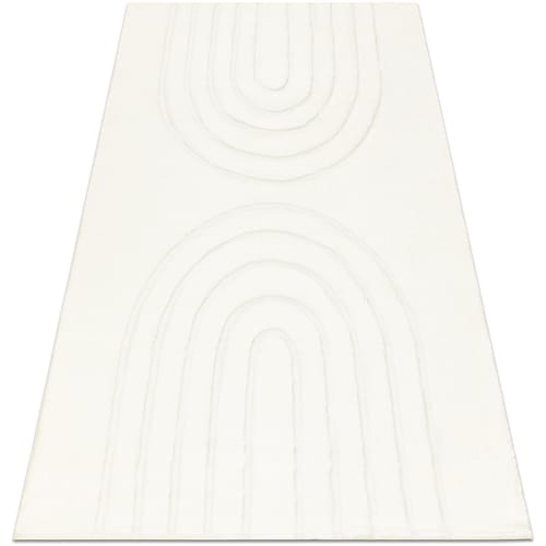 Kleden Rugsx CURVY wit 11 Arches wasbaar vloerkleed, structuur, 60x100 cm