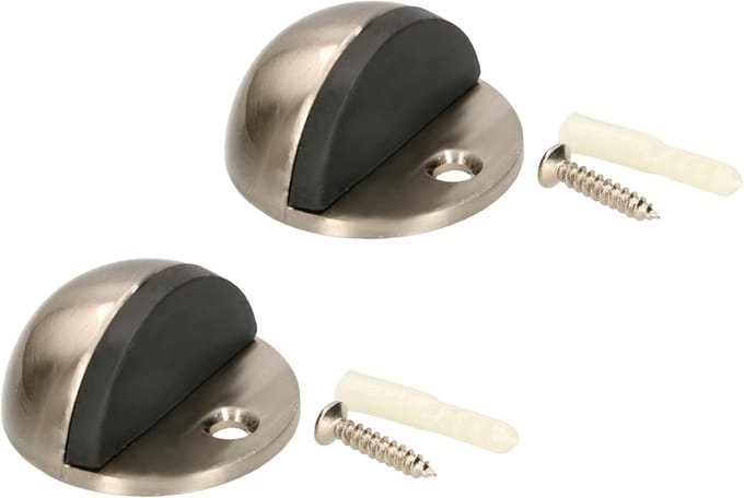 Deurstoppers Set - Vloerhouders - Deurbeweging Beperken - Gelegeerd Staal - 45 x 25 mm - Satijn