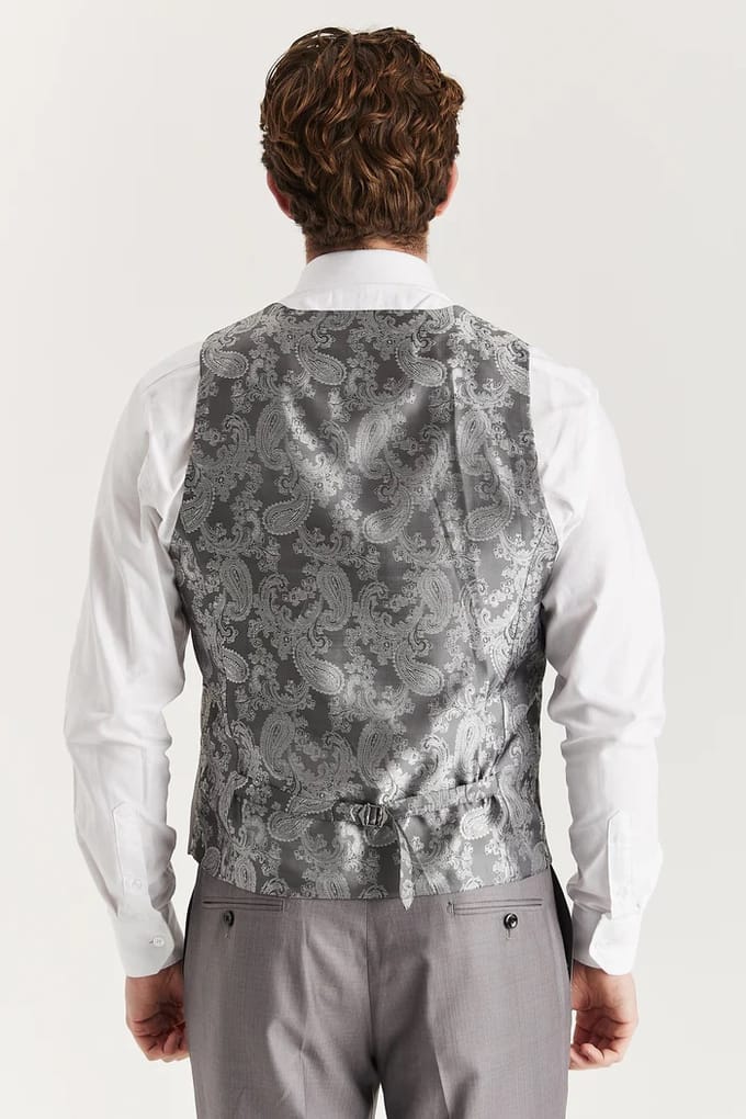 Heren grijs getailleerde gilet, slim formeel vest