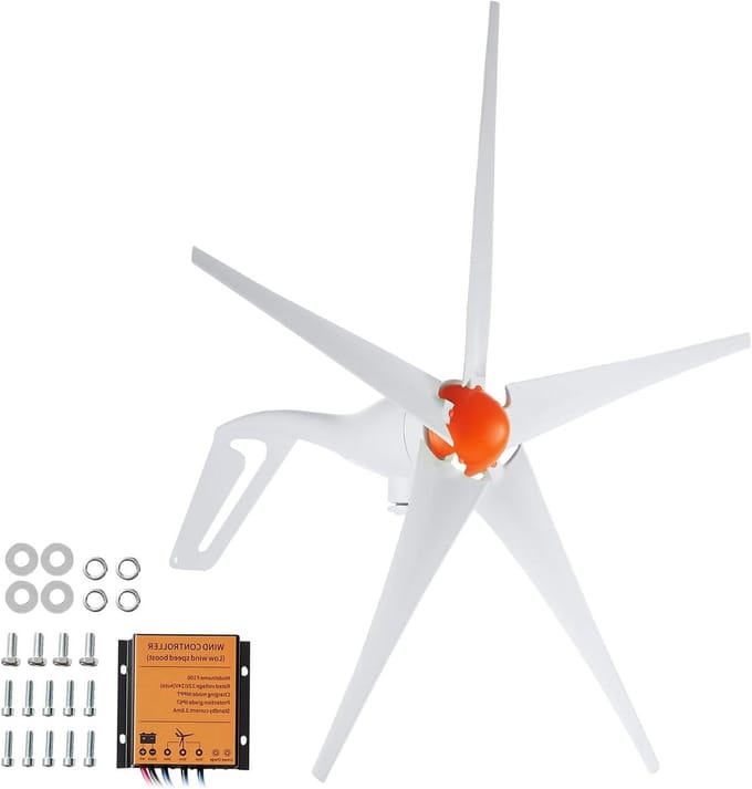 Windturbine Generator - Windmolen Energie - Energie Opwekken - MPPT Controller - 500 W 12 V - Wit