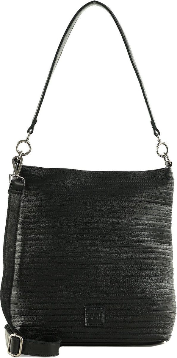 FREDsBRUDER Leren Schoudertas Good Mood Hobo Bag Black Zwart