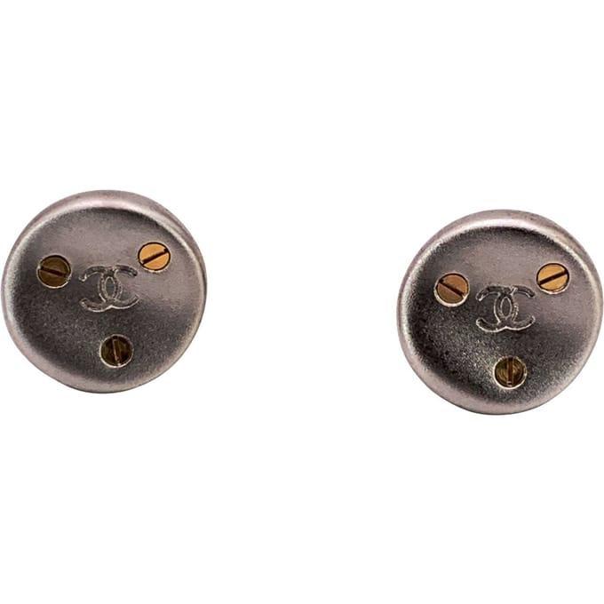 Chanel Vintage Metalen Oorbellen