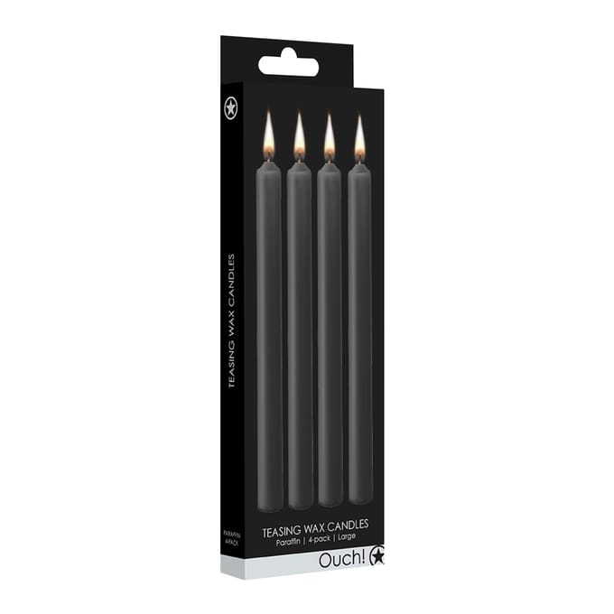 Teasing Wax Candles Large - Parafin - 4-pack - Black
