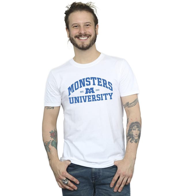 Disney Heren Monsters University Logo T-Shirt (Wit)