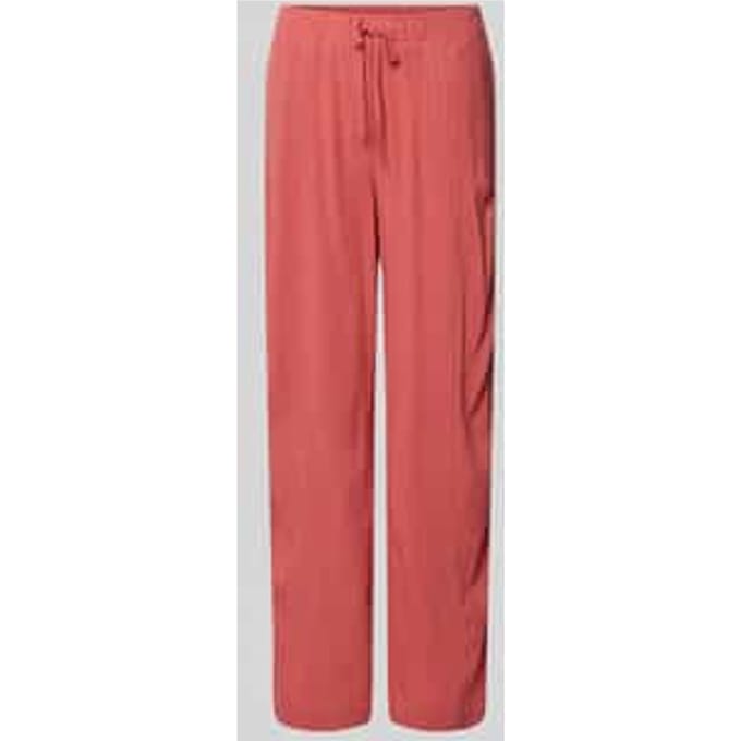 Broek van viscose-linnenmix met elastische tailleband