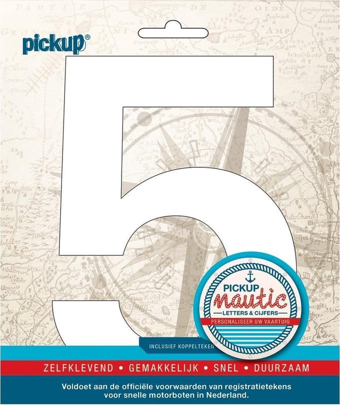Pickup Nautic plakcijfer 150mm wit 5