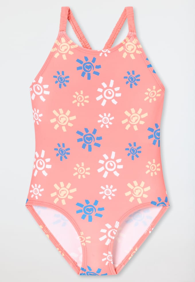 Badpak gebreide stof LSF40+ zon pink - aqua 92