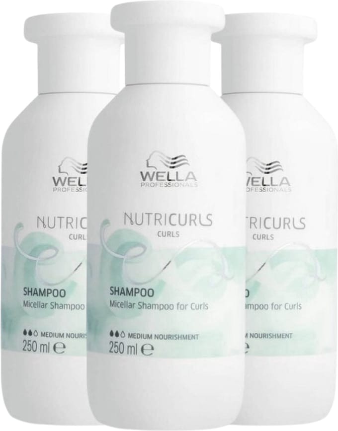 Wella Nutricurls Shampoo Waves 250ml - 3 Stuks - Voordeelverpakking