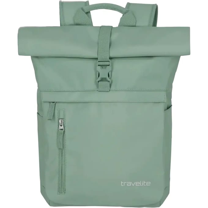 Travelite Basics Rollup Backpack 35 liter - Lichtgroen – Rolltop rugzak – Van polyester – Laptop rugzakken, laptoptassen en rugtassen