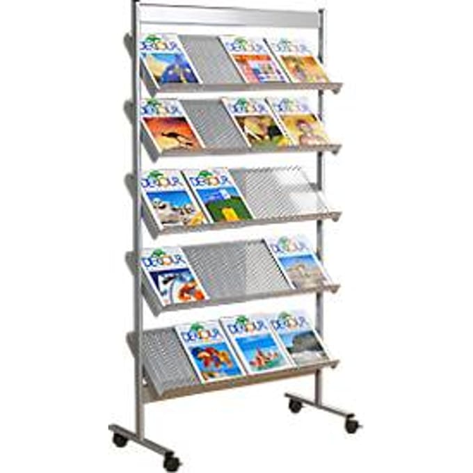 Folderrek, artline 20 x A4, aluminium zilver, geperforeerde legborden