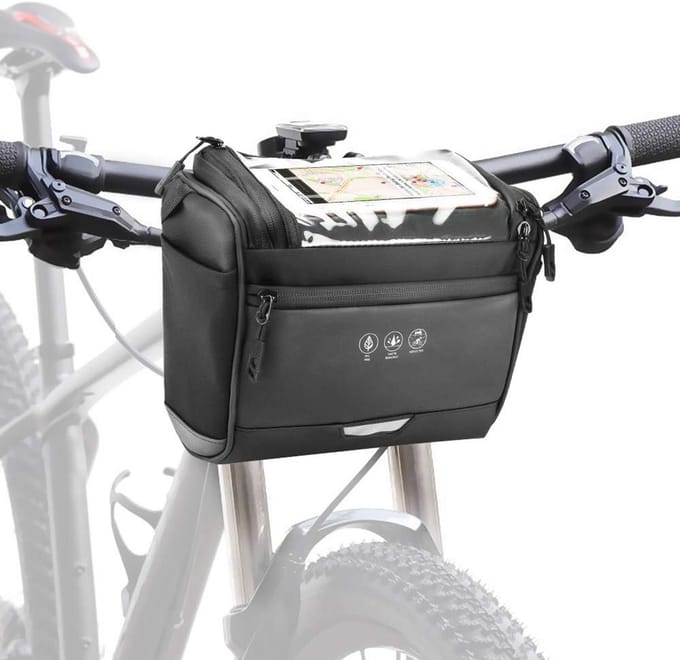 Waterdichte Fietsstuurtas met Touchscreen en Verwijderbare Schouderriem
