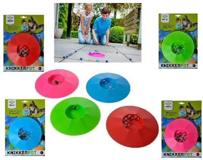 MARBLE GAME SMALL 4 COLOURS INCLUDING MARBLES - DIAMETER 17 CM