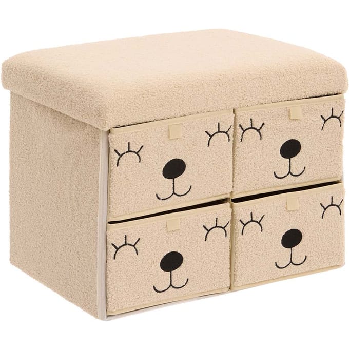 Eazy Living Poef + Opbergbox Camelia Beige