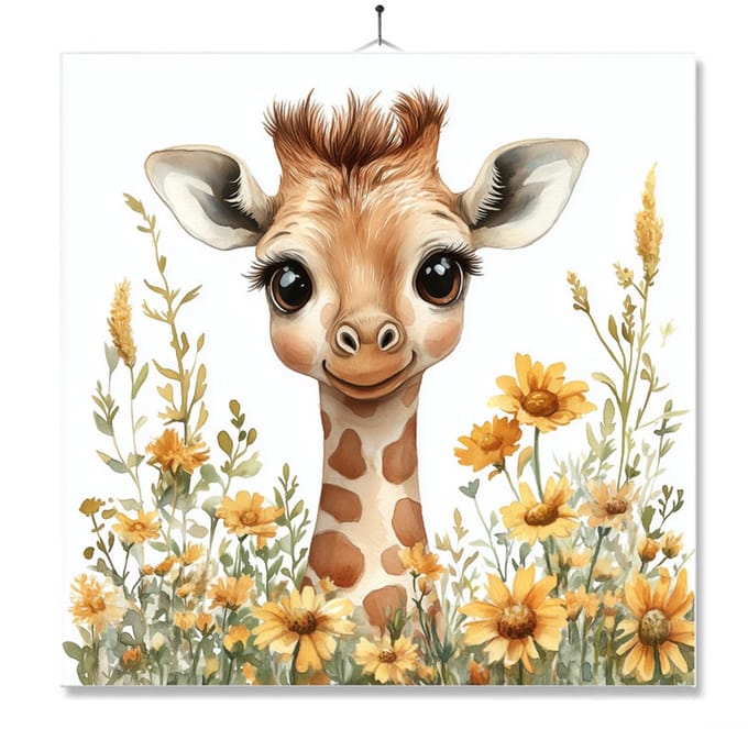 Tegel Met Opdruk | Giraffe | Cadeau | Inclusief Geschenkdoos | Standaard | Ophangsysteem