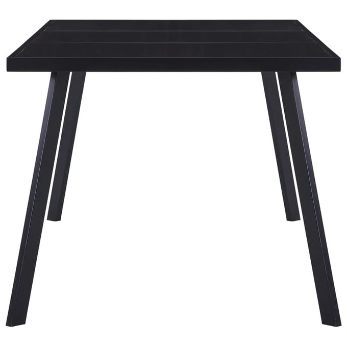 vidaXL - Eettafel - 160x80x75 - cm - gehard - glas - zwart