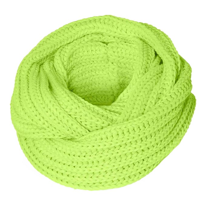 Apollo - Feest snood gebreid - Carnaval snood - Fluor geel - one size - Colsjaal - Carnaval accessoires - Party