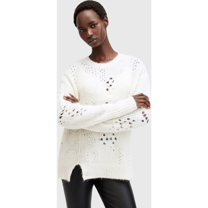 AllSaints Winnie Jumper Chalk White Taglia: L | Maglioni a maglia Outlet | Donna | Bianco