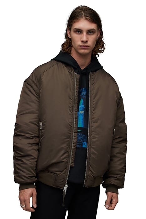 AllSaints Akio Bomber Dull Khaki Größe: XXL | Bomberjacken Outlet | Herren | Braun