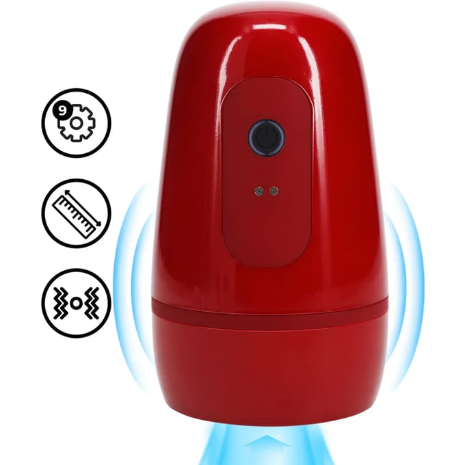 Pulsar - Negative Pressure Suction and Vibration Masturbator Pump - Metallic Red