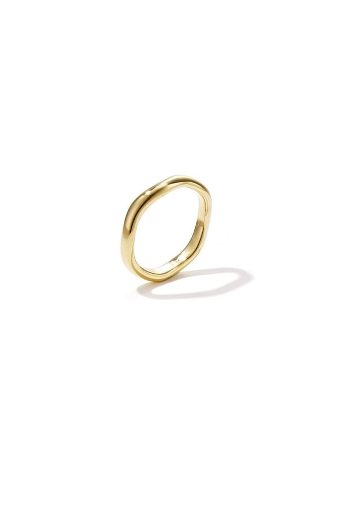 Bijoutheek Ring (Sieraad) Basic Wave Maat 16 Goudkleurig